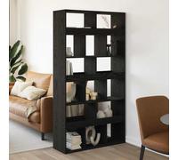 Book Cabinet Black Oak Engineered Wood 100x33x93.75cm 15 Shelves Durable Modern