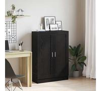 Book Cabinet Black Oak Engineered Wood Modern 82.5x30.5x115cm 3 Shelves 2 Doors