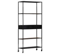 Book Cabinet Bookshelf Book Stand Bookcase Rough Mango Wood and Iron vidaXL