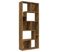 vidaXL Book Cabinet Smoked Oak 67x24x161 cm Engineered Wood