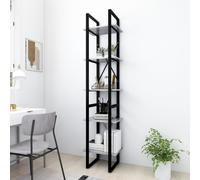 Book Cabinet Concrete Grey 40x30x175 cm Engineered Wood & Metal 5-Tier ShelfSet