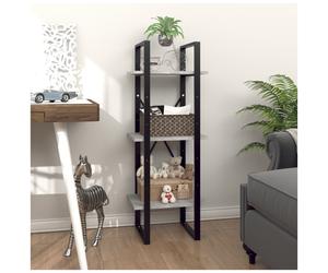 Book Cabinet Concrete Grey 40x30x210cm Solid Pine Wood 6Shelf Industrial Tall XL