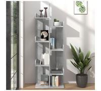 Book Cabinet Concrete Grey 48x25.5x140 cm Engineered Wood 13 Shelves Slim Shelf
