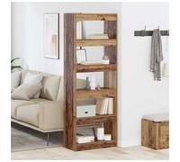 Book Cabinet Engineered Wood Old Wood 60x30x166cm 5-Shelf Slim Textured Storage