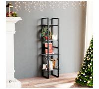 Book Cabinet Grey 40x30x70 cm Engineered Wood Metal Frame 2-Shelf Space-Saving