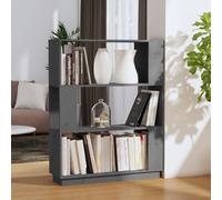Book Cabinet Grey Solid Pine Wood 80x25x101 cm Room Divider Rustic Open Shelf.