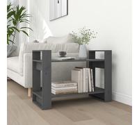 Book Cabinet Grey Solid Pine Wood 80x35x56.5 cm Room Divider Open Display Shelf