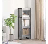 Book Cabinet Grey Sonoma 40x30x121cm Engineered Wood Industrial Shelf Tall Unit