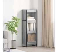 vidaXL Book Cabinet Grey Sonoma 40 x 30 x 121 cm Engineered Wood