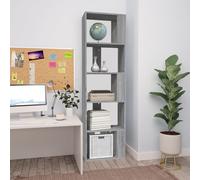 vidaXL Book Cabinet Grey Sonoma 45x24x160 cm Engineered Wood