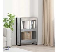 Book Cabinet Grey Sonoma 60x30x86.5cm Engineered Wood Industrial Storage w/Steel