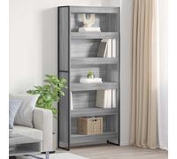 Book Cabinet Grey Sonoma 80x30x189.5 cm Engineered Wood Industrial Tall Storage
