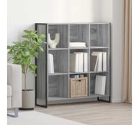 Book Cabinet Grey Sonoma 99.5x30x108.5 cm Engineered Wood with Steel Legs Large