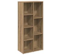 vidaXL 7 Shelf Artisanal Oak Bookcase - Size: 104 x 50 x 25cm - Brown - Wilko