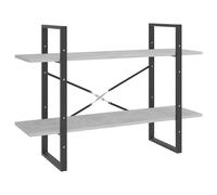 vidaXL 2-Tier Book Cabinet Concrete Grey Engineered Wood Home Storage Rack