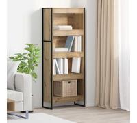 Book Cabinet Industrial Artisan Oak 60x30x155cm Engineered Wood Storage Shelves