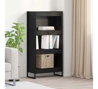 Book Cabinet Industrial Black Oak 60x30x121 cm Engineered Wood 4-Shelf Sturdy+