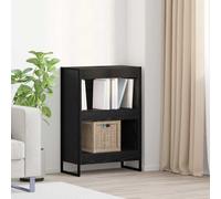 Book Cabinet Industrial Black Oak 60x30x86.5cm Engineered Wood 3 Shelves Home