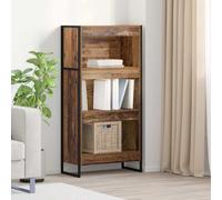 Book Cabinet Industrial Old Wood 60x30x121cm Engineered Wood Steel Legs Storage