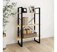 vidaXL Solid Pine Wood 3-Tier Book Cabinet Organiser Bookcase Storage Rack