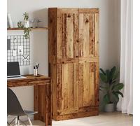 Book Cabinet Old Wood 82.5x30.5x150cm Engineered Wood 4-Tier Door Storage Shelf