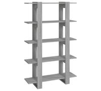 Book Cabinet/Room Divider Grey Sonoma Bookcase Storage Cabinet Shelf vidaXL