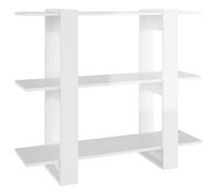 Book Cabinet/Room Divider High Gloss White Bookcase Storage Cabinet vidaXL