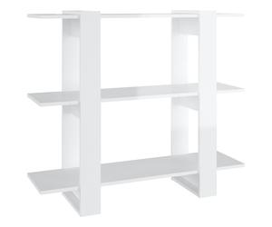 Book Cabinet/Room Divider High Gloss White Bookcase Storage Cabinet vidaXL