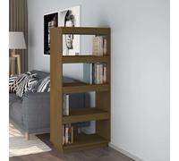 Vidaxl Book Cabinet/Room Divider Honey Brown 60X35X135 Cm Solid Pinewood, Brown
