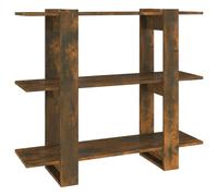 Book Cabinet/Room Divider Smoked Oak Bookcase Storage Cabinet Shelf vidaXL