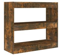 Book Cabinet/Room Divider Smoked Oak Storage Rack File Stand Shelf vidaXL
