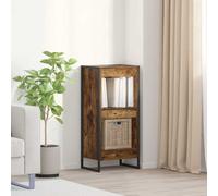 Book cabinet Smoked oak 3-shelf Engineered wood 40x30x86.5cm Industrial Sturdy.