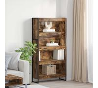 Book Cabinet Smoked Oak 80x30x155 cm Engineered Wood Industrial Shelving Unit