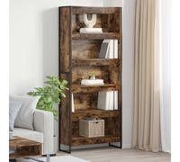 vidaXL Book Cabinet 2 pcs Smoke Oak 80 x 30 x 189.5 cm Engineered Wood, Living Room, Rectangular, Durable Furniture Set with Elegant Design for Modern Spaces, Ideal for Comfort and Style