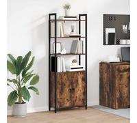 Book Cabinet Smoked Oak Ample Storage 60 x 24 x 161 cm Brown Engineered Wood