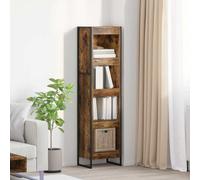 Book Cabinet Smoked Oak Engineered Wood 40x30x155cm Industrial Tall Shelf Store