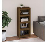 Book Cabinet Solid Pine Honey Brown 50x35x125.5 cm Rustic Wooden Shelf Storage.
