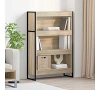Book Cabinet Sonoma Oak 80x30x121cm Engineered Wood Industrial Steel Legs Shelf