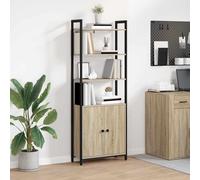 Book Cabinet Sonoma Oak Ample Storage 60 x 24 x 161 cm Brown Engineered Wood