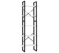 vidaXL 5-Tier Book Cabinet Concrete Grey 60x30x175 cm Engineered Wood