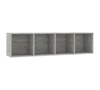 vidaXL 4 Shelf Grey Sonoma Book Cabinet - Size: 36 x 143 x 30cm - Wilko