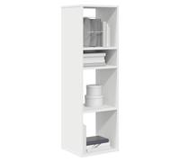 Book Cabinet White 34x31x112 cm Engineered Wood Slim Storage Shelf with Top Unit