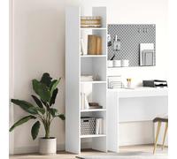 Book Cabinet White 40x35x180cm Engineered Wood 5 Shelves Modern Narrow Storage.