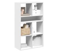 Book Cabinet White 66x31x112 cm Engineered Wood Slim Storage Display Shelf Unit