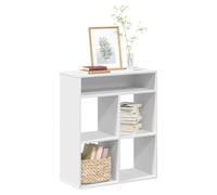Book Cabinet White Engineered Wood 66x31x80 cm Slim Sturdy Display Shelf Modern