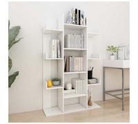 Book Cabinet White Engineered Wood 86x25.5x140cm 13-Shelf Slim Display for Home