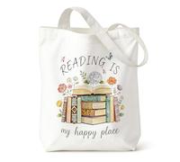 Book Canvas Tote Bag, Book Lover Gifts for Women, Garden within Book Shoulder Bag, Large Capacity Shopping Bags, Bookish Gifts for Librarian, Teacher and Reading Lover