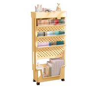 Book cartMobile Bookshelf, 5 Tier Mobile Bookshelf Cart with Wheels Multicolor(Yellow)