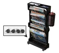 Book cartMobile Bookshelf, Mobile Bookshelf with Wheels 5 Layers Desk Side Storage Multicolor(Black)
