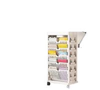 Book cartMobile Bookshelf, Mobile Bookshelf with Wheels 6 Tier Rolling Cart Multicolor 37x19x73.5 cm(White)